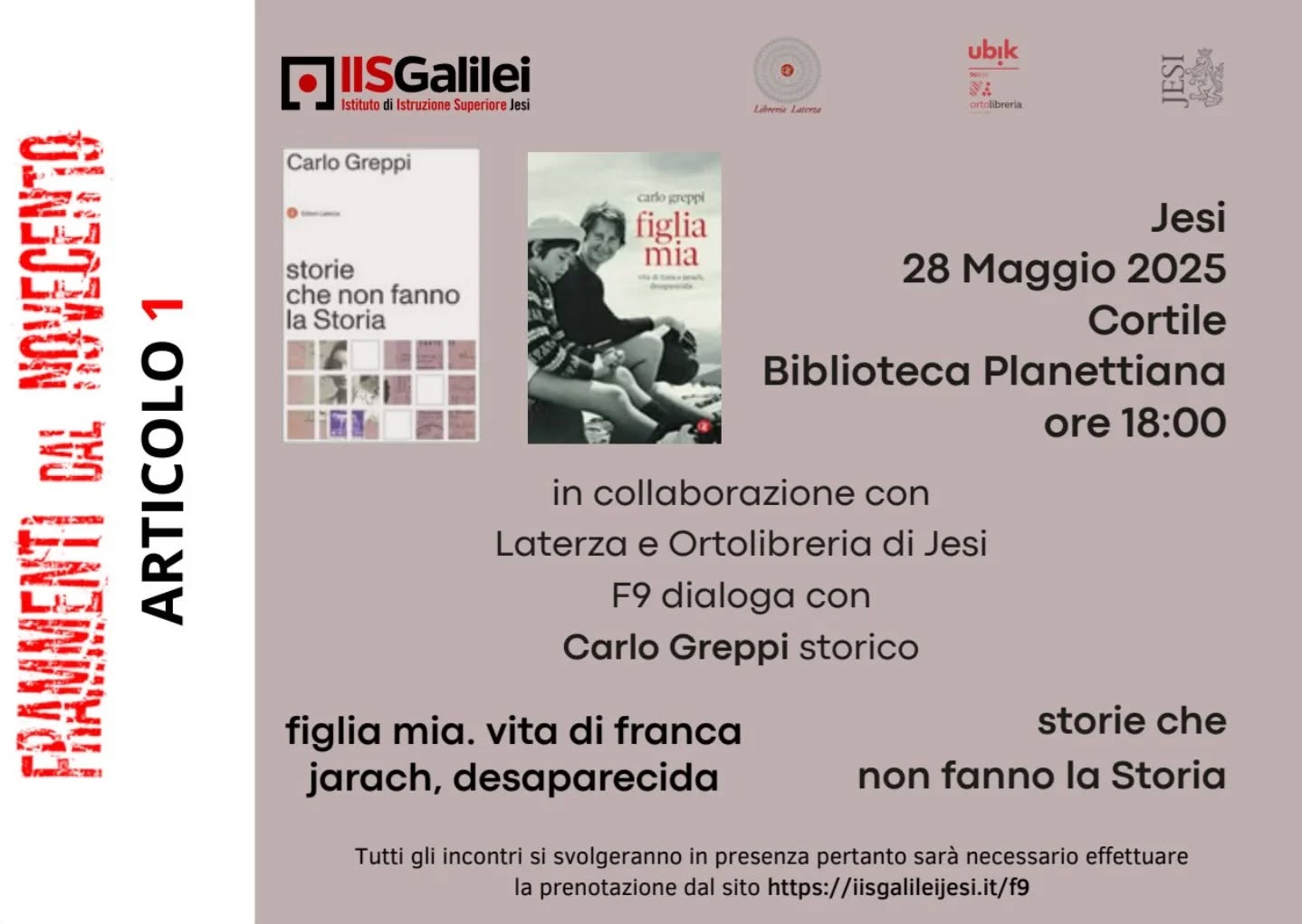 Incontro con lo storico Carlo Greppi